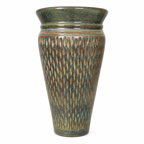 Sky Blue Textured Tall Ceramic Vase